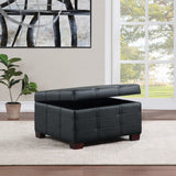 OSP Home Furnishings Detour Strap Ottoman Black