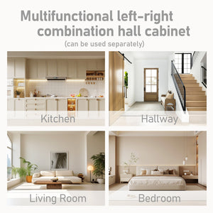 English Elm Multifunctional Hall Cabinet – Stylish 2-In-1 Storage Solution With Hooks For Entryway & Living Room W1580S00187