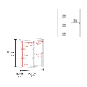 English Elm Magia Wall Mounted Medicine Cabinet with Integrated Mirror for Modern Bathrooms B128P473972