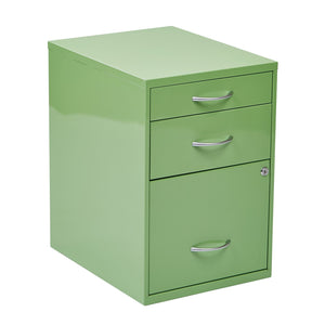 OSP Home Furnishings 22" Pencil, Box, File Cabinet Green