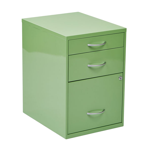 OSP Home Furnishings 22" Pencil, Box, File Cabinet Green