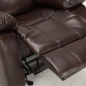 English Elm Charlotte Burnished Brown Leather Gel Glider Recliner - Stylish Comfort With Durable Design & Easy Recline B050P322572