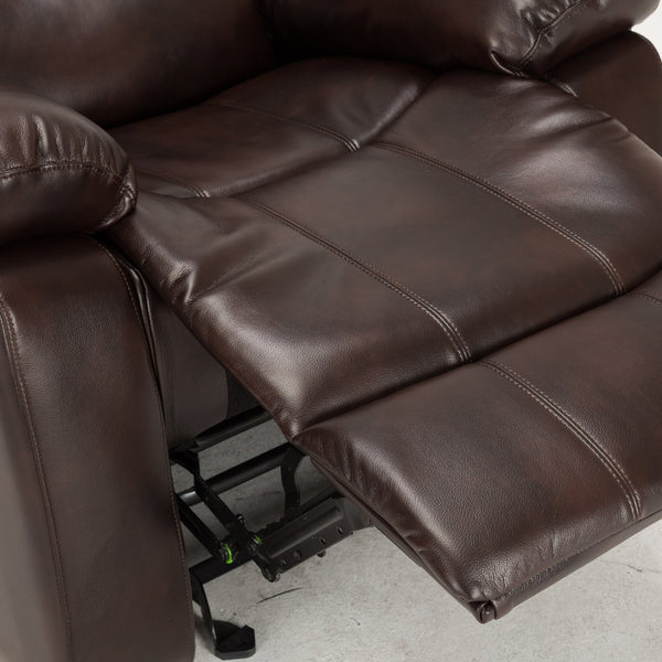 English Elm Charlotte Burnished Brown Leather Gel Glider Recliner - Stylish Comfort With Durable Design & Easy Recline B050P322572