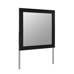 English Elm ELSA Black Mirror - Large Solid Wood & MDF Dresser Mirror with Sleek Black Finish and Modern Frame B201P347332
