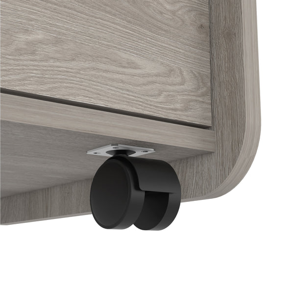 English Elm York Nightstand Light Gray with Superior Top, 2 Drawers, Smooth Zinc Steel Slides & Casters—Compact Organizer 18.22"W x15.74"D x21.88"H B128P148847
