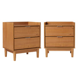 20" Solid Wood 2-Drawer Nightstand - Set of 2 Caramel LEEB4CCA-2PK Walker Edison