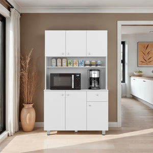 English Elm Everly Glass Front Double Door Wall Cabinet for Kitchen Display and Storage B128S00238