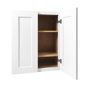 English Elm White Shaker Solid Wood Wall Cabinet Soft Close Double Door Kitchen Storage T2950P425171
