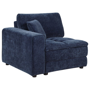 English Elm Azure Corduroy Modular Sectional Sofa Retro Tufted Five Piece L-shape Lounge B062S01408