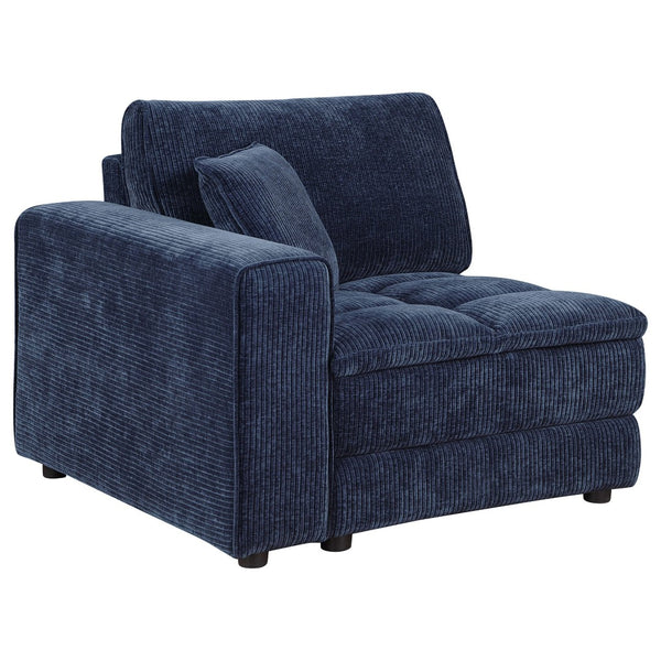 English Elm Azure Corduroy Modular Sectional Sofa Retro Tufted Five Piece L-shape Lounge B062S01408