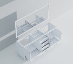 English Elm White Double Bath Vanity With 2 Mirrors - Elegant 80" Storage Solution For Timeless Bathroom Style B2731S00559-GIGA