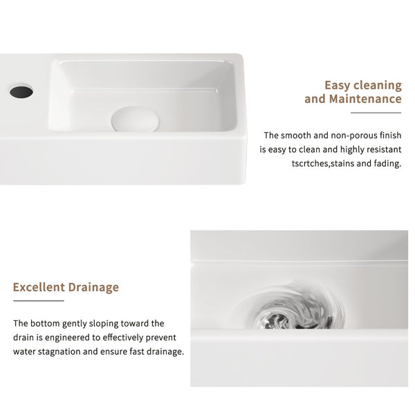 English Elm Wall-mounted Porcelain Basin Complete Faucet Set for Powder Room or Small Bathroom Milk White W3402P402911
