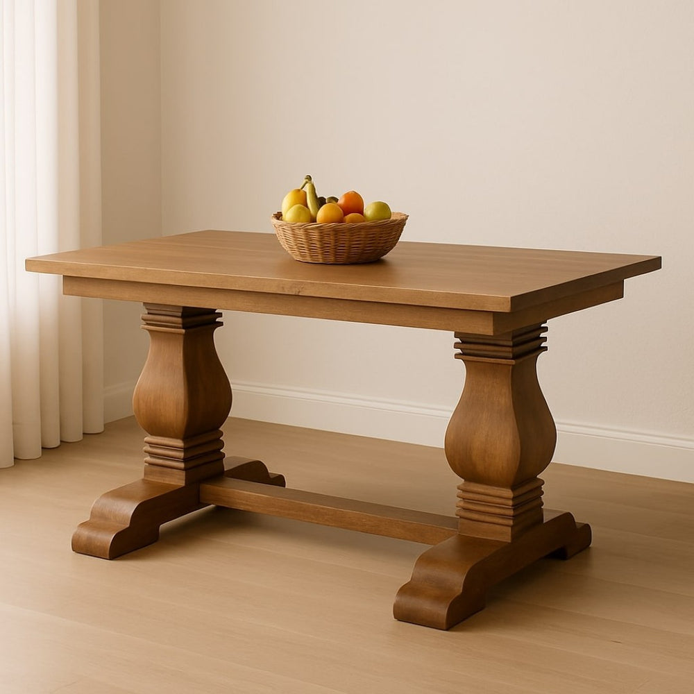 English Elm Solid Wood Elmbrook Dining Table - Timeless Craftsmanship, Spacious Design For Family Gatherings & More! B182P391950-GIGA