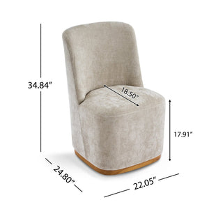 English Elm Indoor Upholstered Chenille Dining Chairs Set of 2 with High Back Rubberwood Base N779P370771O