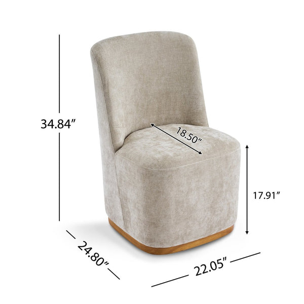 English Elm Indoor Upholstered Chenille Dining Chairs Set of 2 with High Back Rubberwood Base N779P370771O