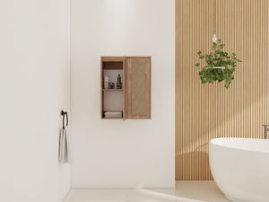 English Elm 24" Bathroom Side Cabinet - Wall-Mounted, Soft-Close Doors, Modern Design & Durable Storage Solution W999S00338