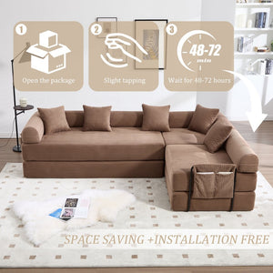 English Elm United We Win Convertible Sofa Bed With Memory Foam, Cloud Corduroy Upholstery For Cozy Spaces W1568S00253-GIGA