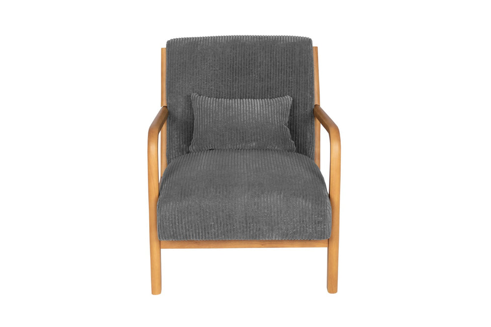 English Elm Accent Chair Ribbed Corduroy Upholstery Low Profile Modern Seat with Lumbar Pillow B089P416569