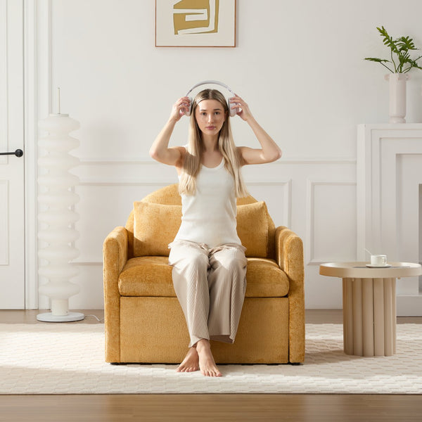 English Elm Modern Chenille Oversized Armchair - Cozy, Pet-Friendly Accent Chair For Stylish Living Rooms & Bedrooms W2997P294097