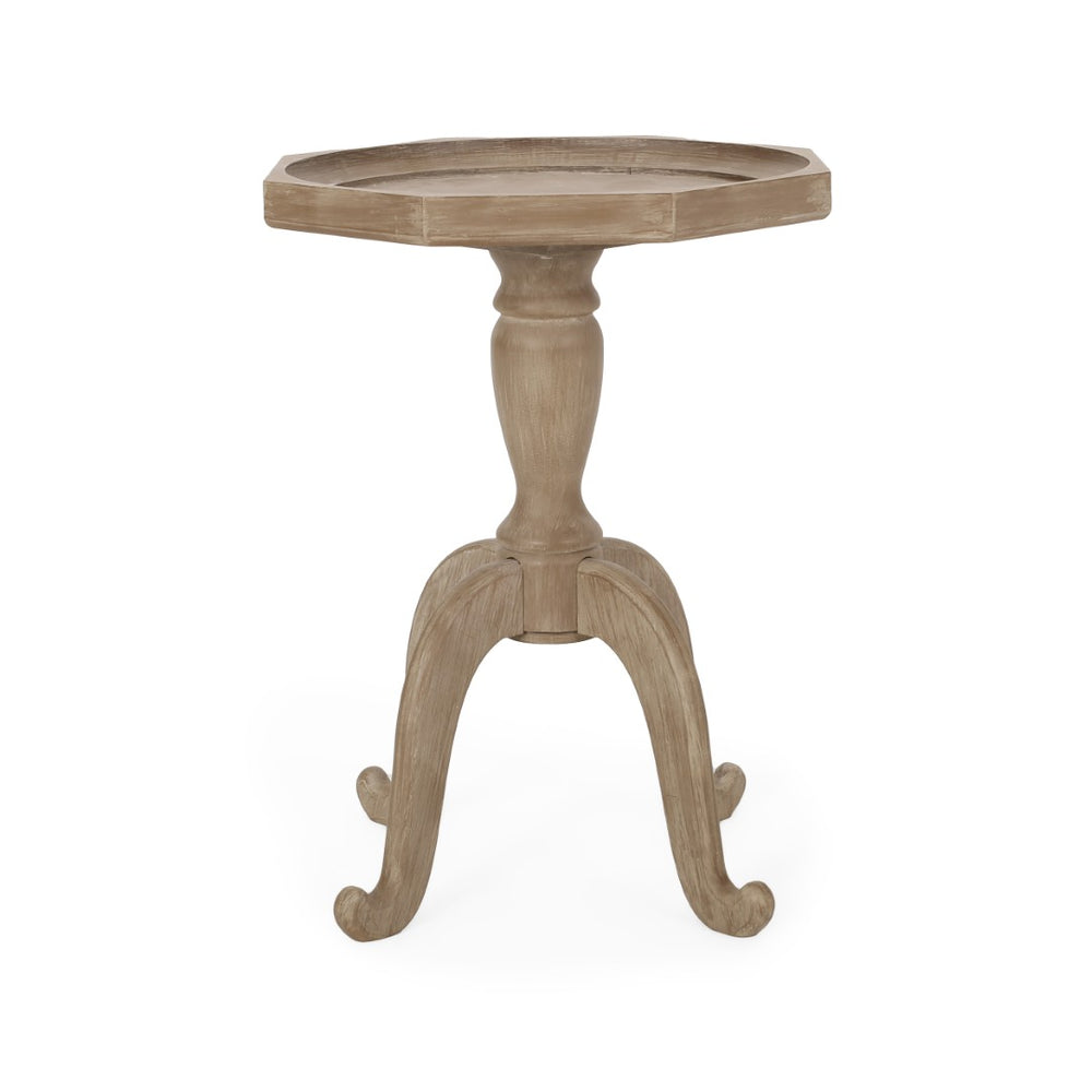 English Elm Accent Table French Country Octagonal Top Spider Leg Base Foyer or Living Room Decor 69814.00NTL
