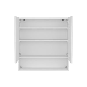 English Elm Medicine Cabinet Sleek White 2-Door Wall Mount with 4 Adjustable Shelves, 25.8"x24.8"x5.6" и B097P369422
