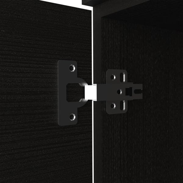 English Elm Montenegro 69" Bar Cabinet with Wine Glass Rack, 5 Bottle Cubbies, 3 Shelves & Spacious Storage B200S00060