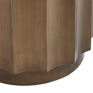 JLA Home Madison Park - Accent Valentina Accent Table — 20" Round Scalloped Tempered Glass Top, Bronze MDF Base, No Assembly MP120-0428
