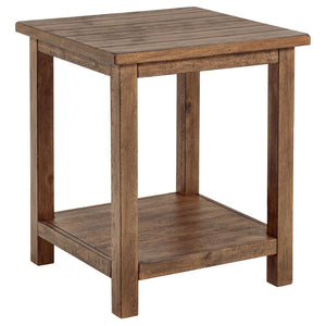 English Elm Castleton Pine Wood 3 Piece Living Room Table Set with Rustic Distressed Craftsman Finish B062S01644