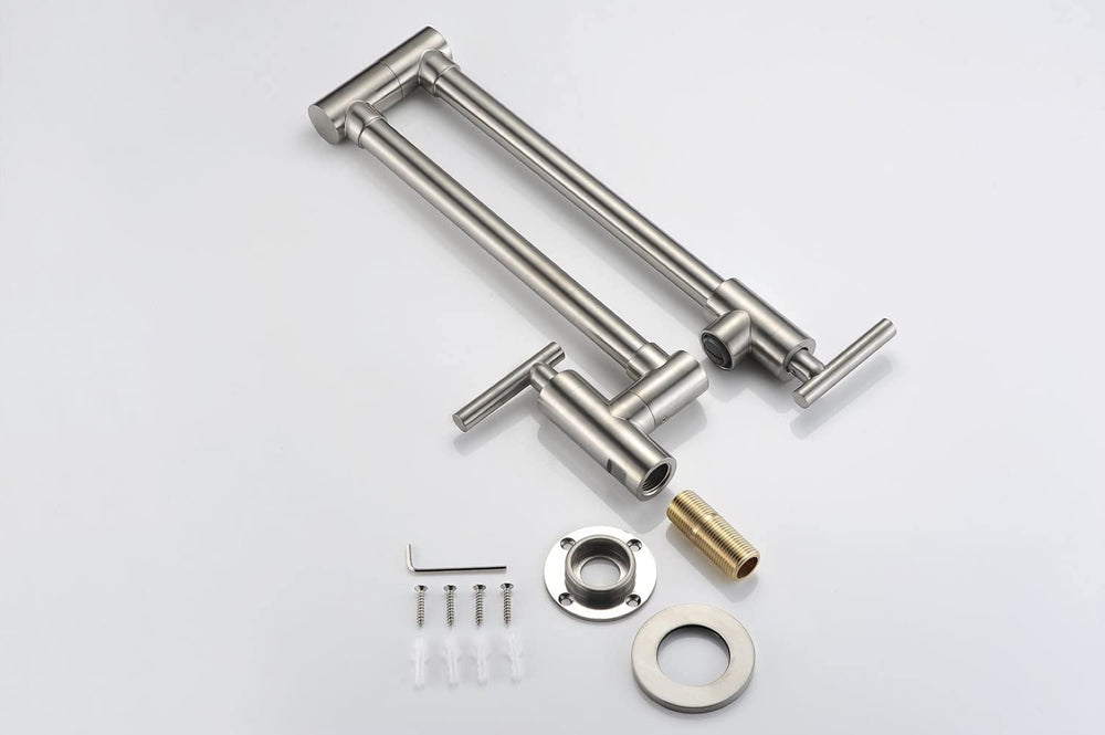 English Elm Pot Filler Wall Mount Brass Faucet with Swing Arm and Matte Black Finish for Kitchen T3177P277527