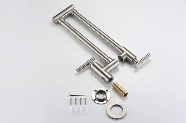 English Elm Pot Filler Wall Mount Brass Faucet with Swing Arm and Matte Black Finish for Kitchen T3177P277527