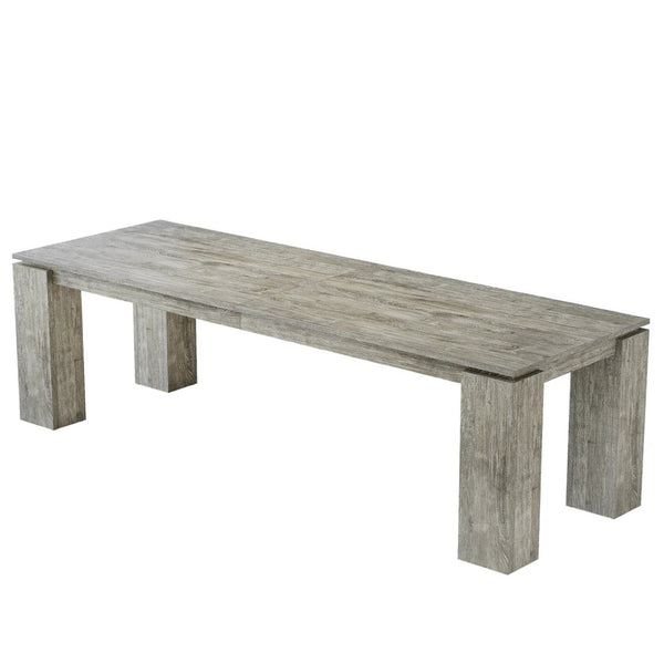 English Elm Extra Long Gray Wood Grain Dining Table Seats Eight Modern Engineered Top T3971P454355