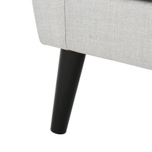 English Elm Christopher Knight Home® - CLUB Vintage-Inspired Fabric Club Chair with Nailhead Trim & Scroll Arms, Birch Legs, Contemporary Comfort LIGHT GREY 31.5 L x 27.75 W x 18.5 H 60848.00LGRY