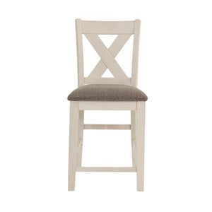 English Elm Set of 2 Polyfiber Upholstered Dining Chairs with Tufted Cushioned Back and Solid Wood Frame, Durable Comfort White B016P226064