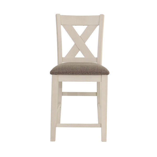 English Elm Set of 2 Polyfiber Upholstered Dining Chairs with Tufted Cushioned Back and Solid Wood Frame, Durable Comfort White B016P226064