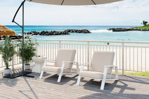 English Elm Christopher Knight Home® - Patio Lounge Chair Set Of 2 - Stylish White Acacia Wood Frame & Weather-Resistant Beige Cushions N779P291591W-2