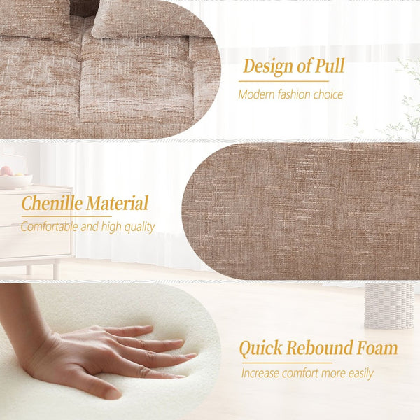 English Elm United Chenille Loveseat Sofa – Stylish Modular Sleeper For Small Spaces, Comfort & Versatility! W1568P255135-GIGA