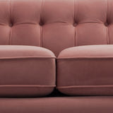 English Elm Jack 84" Modern Tuxedo Tufted Sofa, Ash Rose Pink Velvet