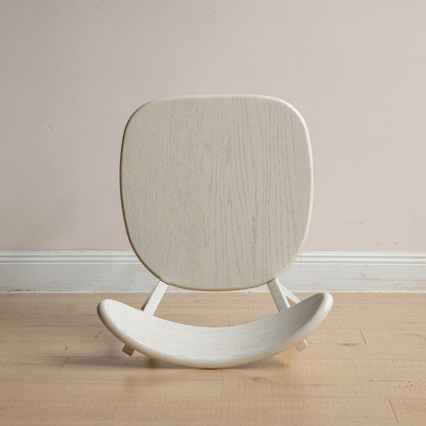 English Elm (White) Bamskov Solid Oak Dining Chair — Mid-Century Modern Ergonomic Back, Water-Resistant Finish, Easy Assembly, Durable Comfort W1283P297615