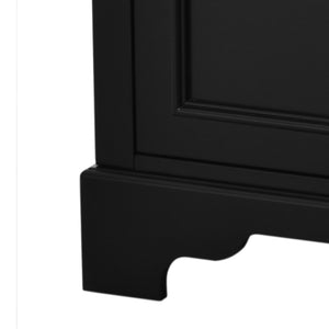 English Elm 30-Inch elegant bathroom vanity with ceramic basin, soft-close drawers, adjustable shelves, durable finish Black N729P176237B
