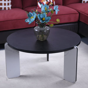 English Elm Set of 2 Round Sintered Stone Nesting Tables Sleek Modern Accent for Living Rooms W2899P405894