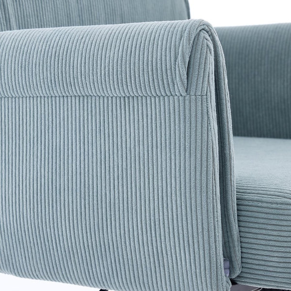 English Elm Mid-back Striped Fabric Office Chair with Gold Base Ergonomic Memory Foam Lumbar Blue W2311P420444