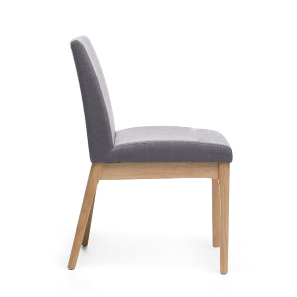 English Elm Dining Chair Set of Two Armless Upholstered Seats with Rubberwood Legs Modern Style Dark Grey 58924.00OAK
