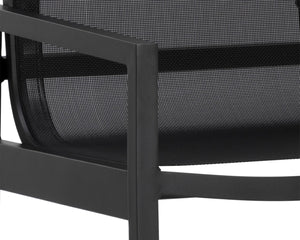 Sunpan MERANO Barstool - Modern Black Aluminum, Breathable Mesh Seat, Perfect for Home Bars & Cafes 110969