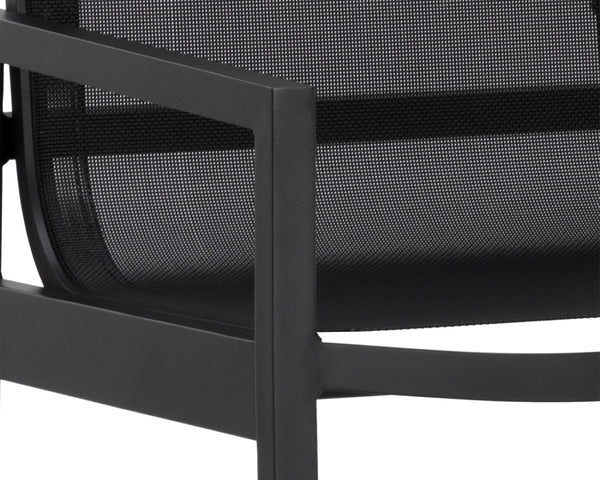 Sunpan MERANO Barstool - Modern Black Aluminum, Breathable Mesh Seat, Perfect for Home Bars & Cafes 110969