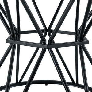 English Elm A Round Marble Patterned Mdf Dining Table with Matte Hourglass Base Seats Six White+Black W1151P434791