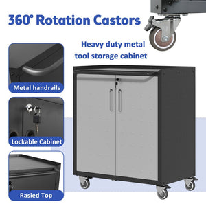 English Elm Heavy-duty Steel Garage Cabinet on Wheels with Locking Doors and Adjustable Shelves T2398P222831