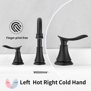 English Elm 2-Handle Matte Black Bathroom Sink Faucet With 360° Swivel Spout & Two Lever Handles For Modern Style T3177P277516