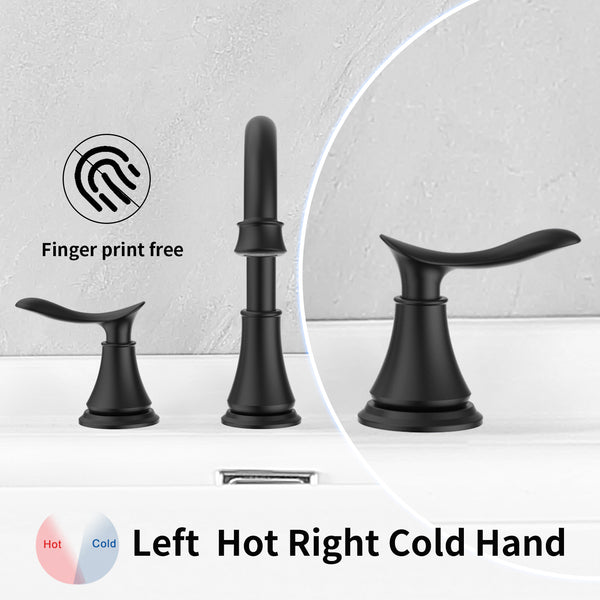 English Elm 2-Handle Matte Black Bathroom Sink Faucet With 360° Swivel Spout & Two Lever Handles For Modern Style T3177P277516