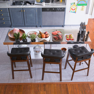 English Elm Profeeshaw Stainless Steel Prep Table 30x48 with Backsplash & Adjustable Undershelf, Heavy-Duty Commercial Workstation W1422P252477