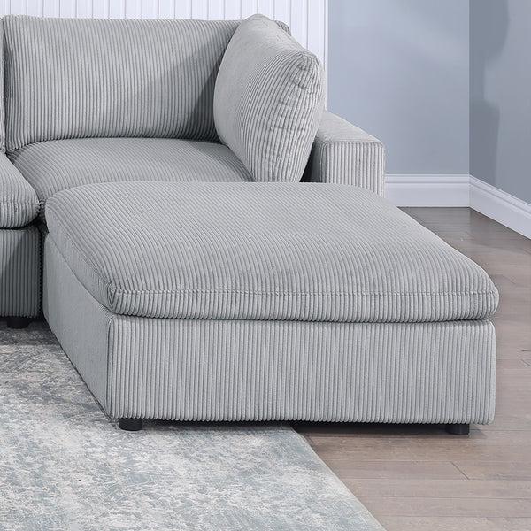 English Elm Dark Gray Modular 7-Piece Sectional Set With Soft Corduroy Upholstery For Cozy Living Spaces B011S01334